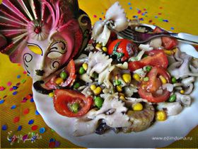 Рагу с морскими гребешками и пастой фарфалле "Венецианский карнавал"