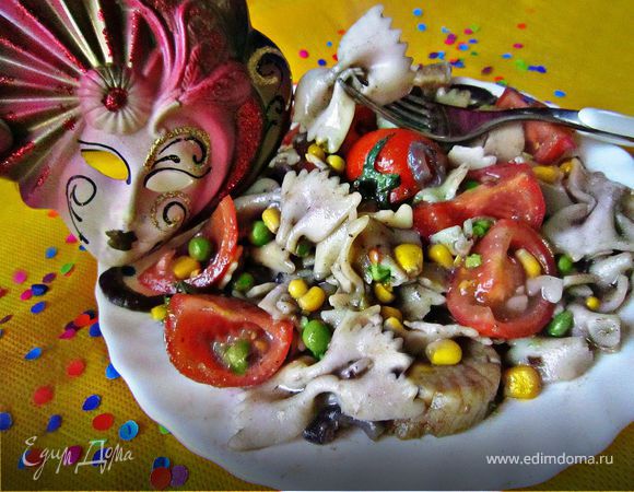 Рагу с морскими гребешками и пастой фарфалле "Венецианский карнавал"