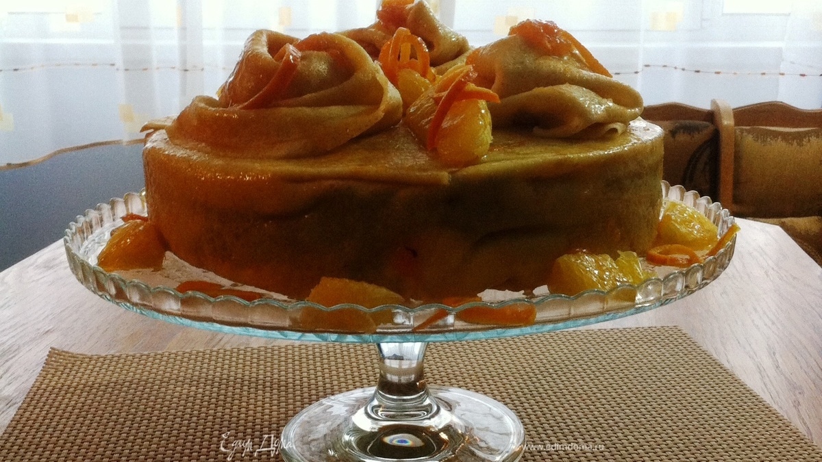 Блинный торт "Апельсиновая фантазия"