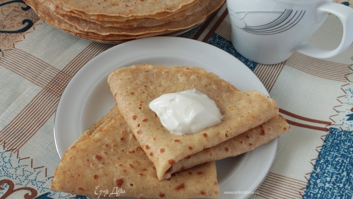 Тонкие овсяные блинчики