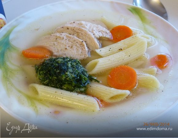 Куриный суп с лапшой на новый лад Куриный суп с лапшой на новый лад