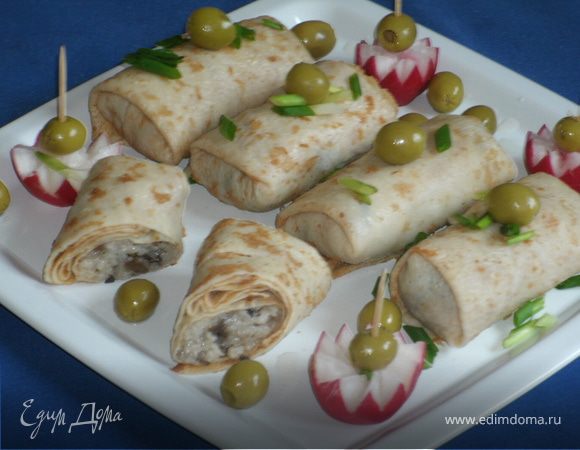 Блинчики с грибной начинкой