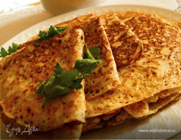 Дрожжевые блинчики с сыром Дрожжевые блинчики с сыром