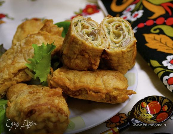 Блинчатые пирожки, панированные в тесте