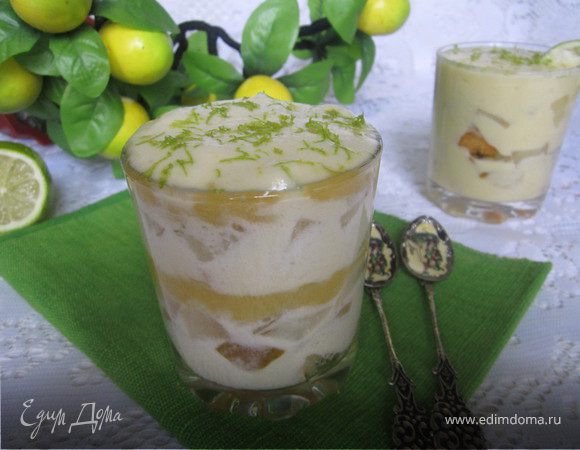 Тирамису с грушей и лаймовым курдом