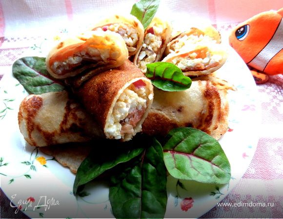 Блинные роллы с рыбкой