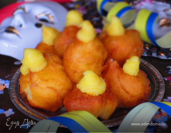 Заварные пончики с апельсиновым кремом 