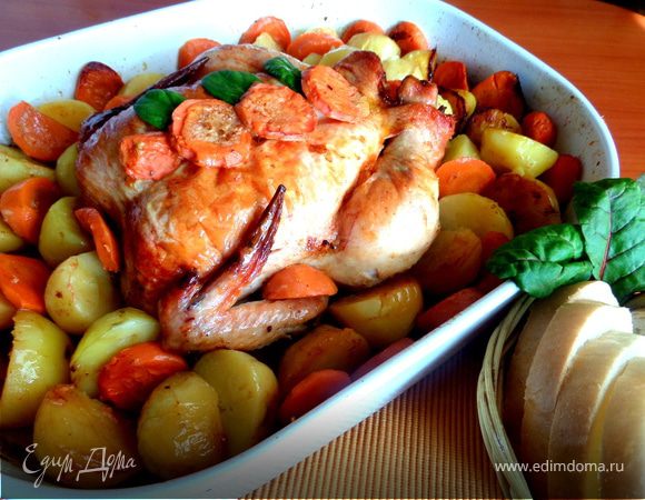 Курица с морковью и картофелем
