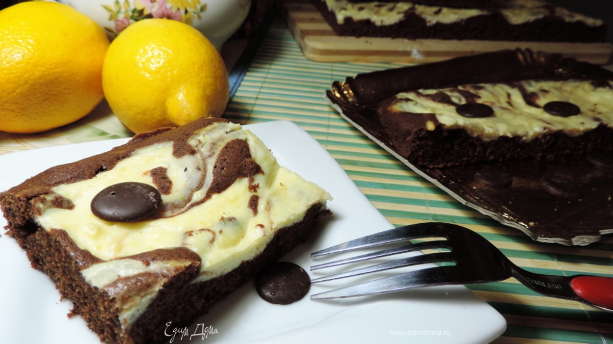 Шоколадный пирог с творогом "Мраморный"