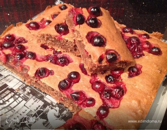 Постная шоколадная коврижка с клюквой Постная шоколадная коврижка с клюквой