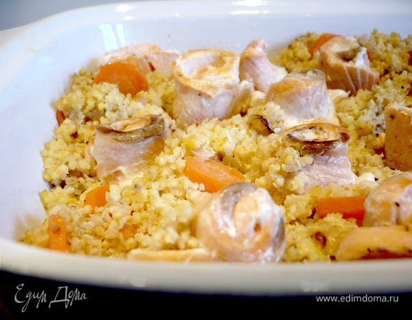 Запеканка с пшеном и семгой «Луч солнца золотого» Запеканка с пшеном и семгой «Луч солнца золотого»