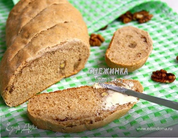 Ароматный хлебец на кефире с грецкими орехами Ароматный хлебец на кефире с грецкими орехами