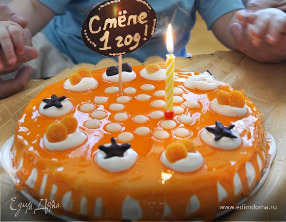 Нежный торт с цитрусовой глазурью