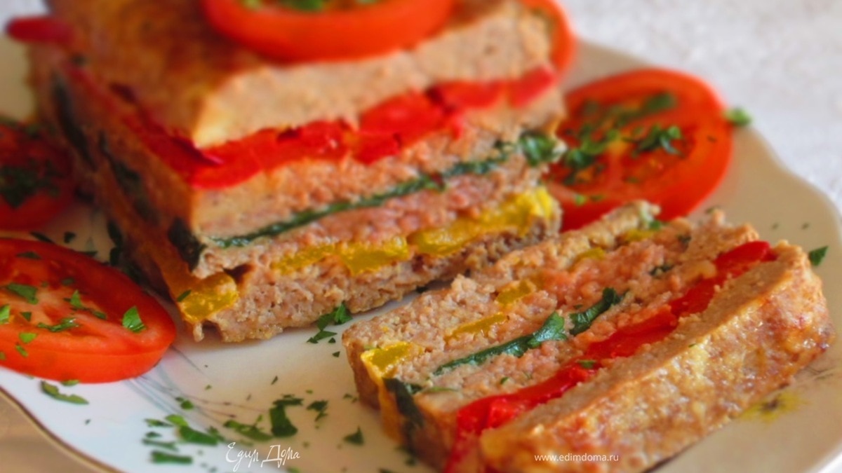 Мясной хлебец с овощами