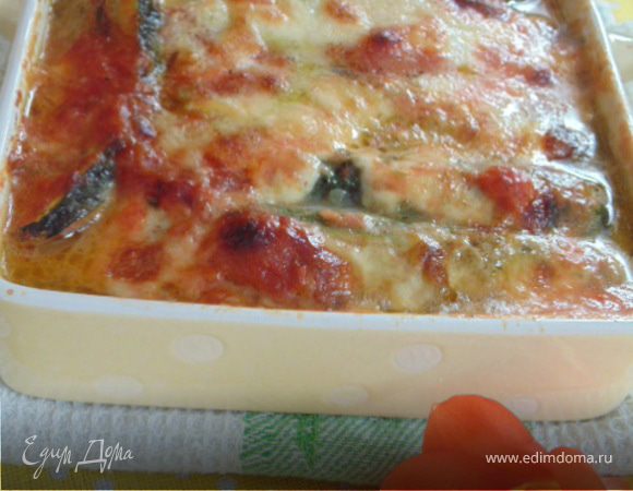 Пармиджана из цукини и филе индейки