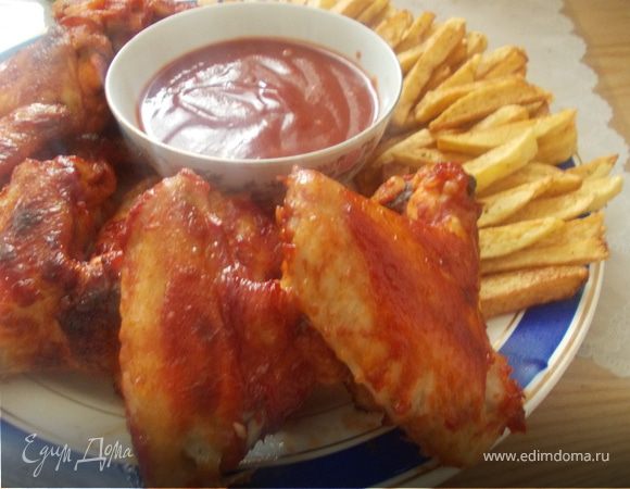 Куриные крылышки в томатно-соевом соусе