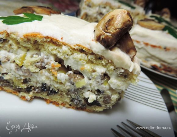 Закусочный грибной торт "Пикантный"