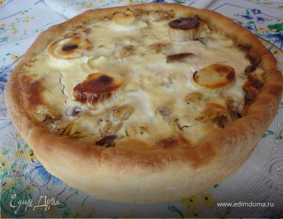 Торт с квашеной капустой, шпиком и луком Торт с квашеной капустой, шпиком и луком