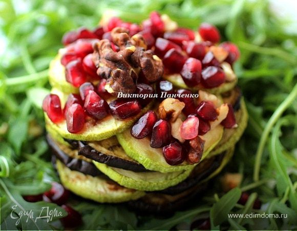 Гриль-салат из кабачков и баклажанов