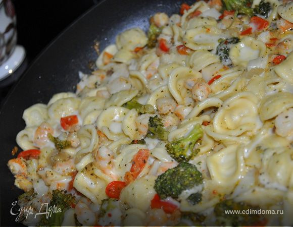 Паста с морепродуктами и брокколи (Orecchiette) 