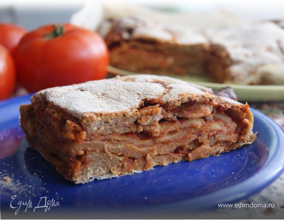 Итальянский пирог с томатами и сыром