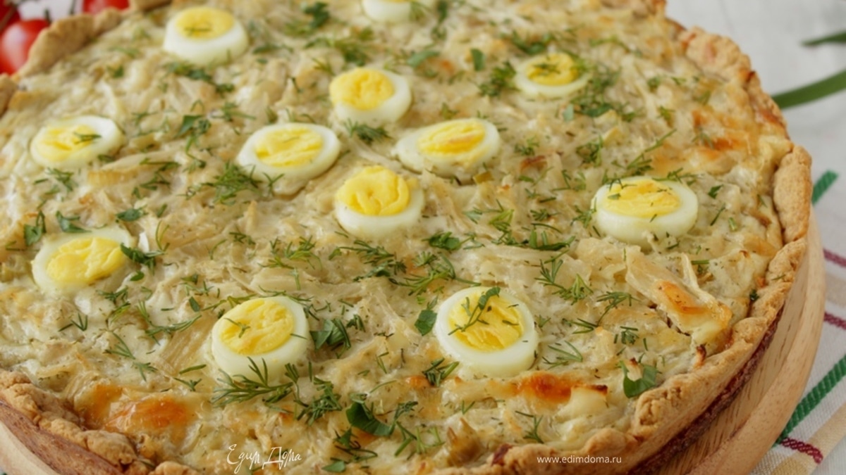 Тарт с капустой и перепелиными яйцами