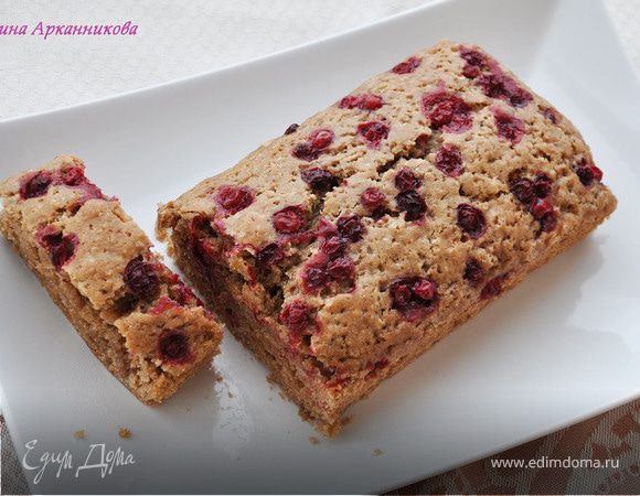 Постный кекс с миндалем и брусникой Постный кекс с миндалем и брусникой