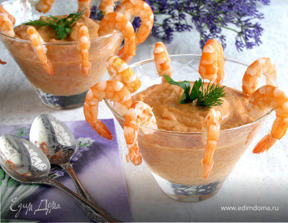 Томатно-сливочный дип с креветками