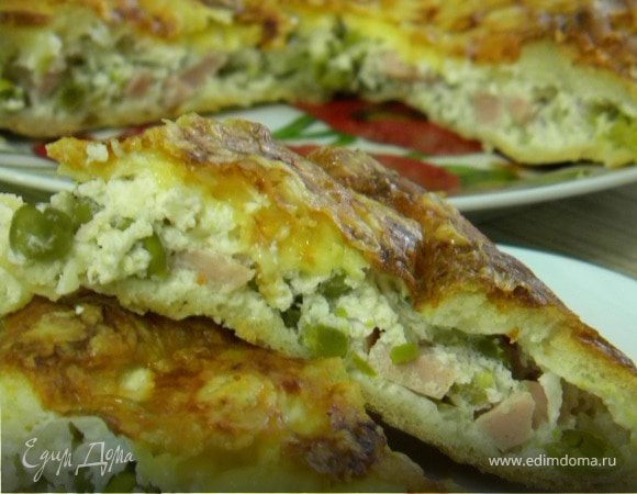 Открытый пирог с сырной шапочкой Открытый пирог с сырной шапочкой