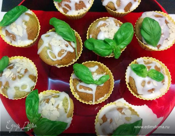 Базиликовые весенние кексики Базиликовые весенние кексики