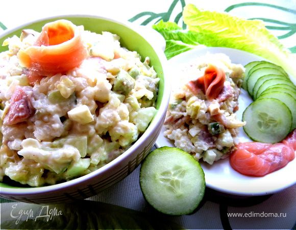 Cалат с красной рыбкой