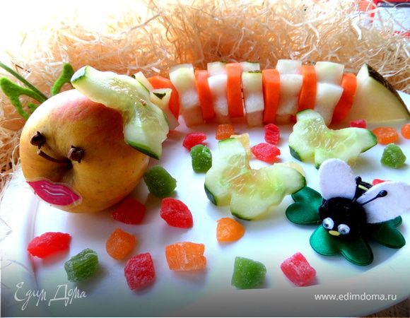 Фруктовый салат "Гусеничка"