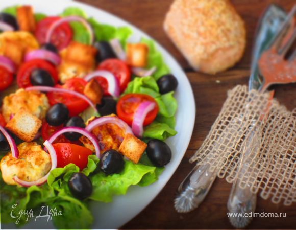 Овощной салат с куриными фрикадельками Овощной салат с куриными фрикадельками