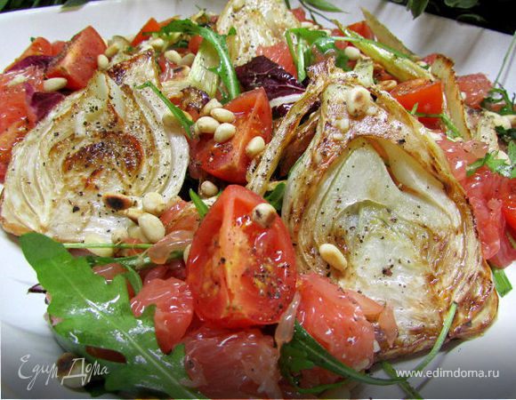 Салат с жареным фенхелем и грейпфрутом Салат с жареным фенхелем и грейпфрутом