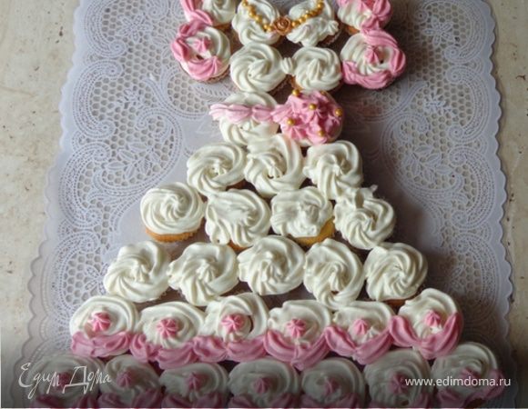 Торт из капкейков "Платье для принцессы"