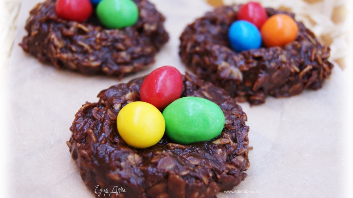 Пасхальное печенье "Шоколадное гнездо"