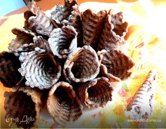 Вафли шоколадные с кокосовой стружкой Вафли шоколадные с кокосовой стружкой