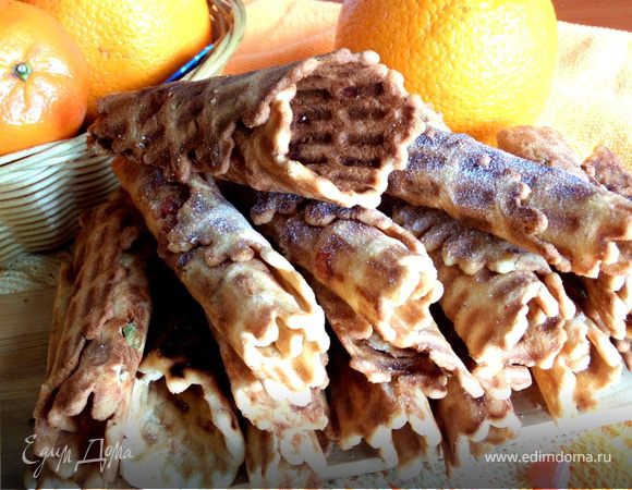 Хрустящие вафли с цукатами Хрустящие вафли с цукатами