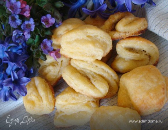 Слоеное творожное печенье "Мамин поцелуй" Слоеное творожное печенье "Мамин поцелуй"