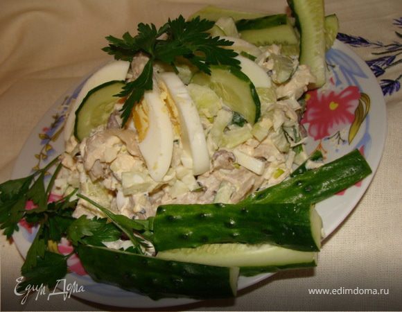 Салат с вешенками "На скорую руку"