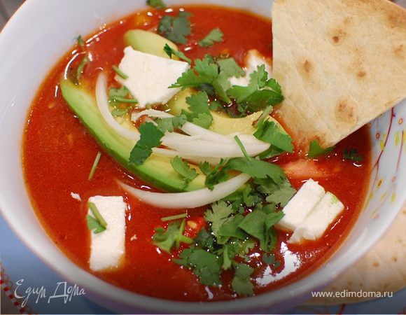 Острый фасолевый суп по-мексикански Острый фасолевый суп по-мексикански