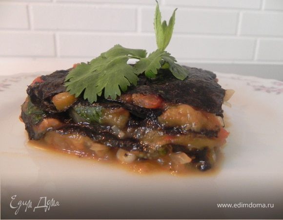 "Наполеон" из баклажанов с нори