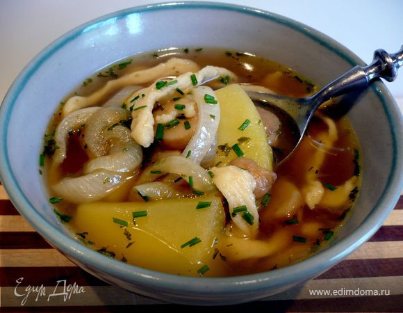 Швабский суп с домашними шпецле (Gaisburger Marsch)