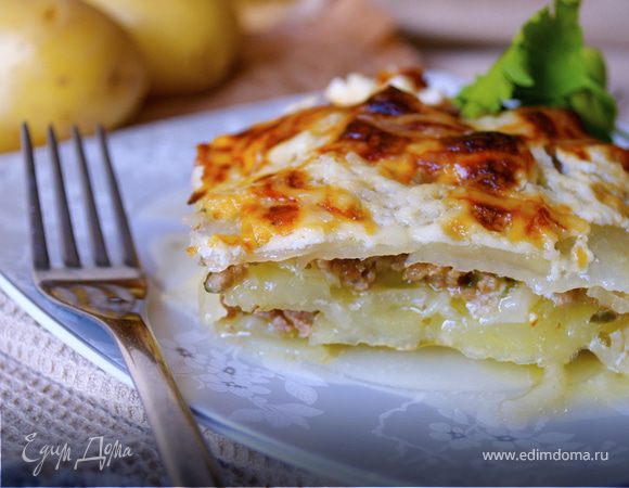 Картофельный гратен с мясом