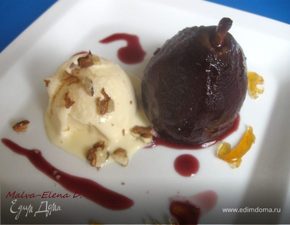 Ванильное мороженое и груша-пашот «Сладкая парочка» Ванильное мороженое и груша-пашот «Сладкая парочка»