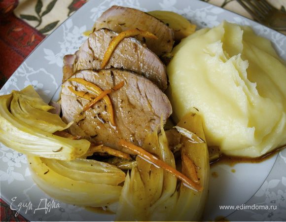 Филе с фенхелем под апельсиновым соусом 