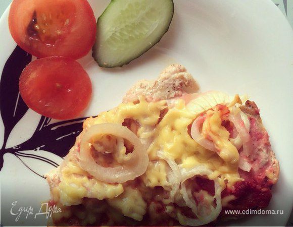 Запеченное куриное филе с грибами и хреном Запеченное куриное филе с грибами и хреном