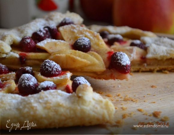  Галета с яблоками и малиной