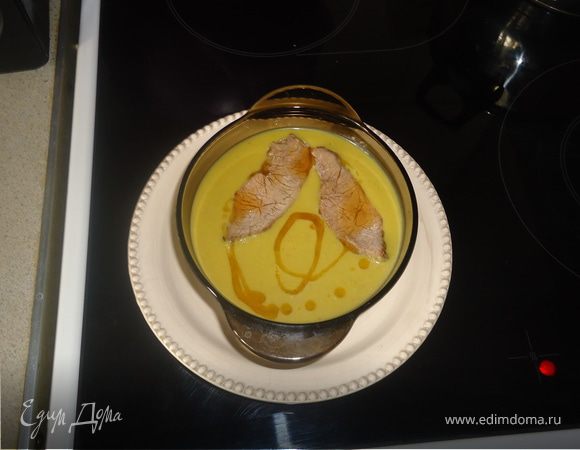 Cуп-пюре из зеленого горошка с яблоками