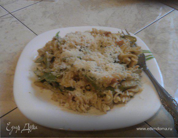 Паста со спаржей и молодым горошком Паста со спаржей и молодым горошком